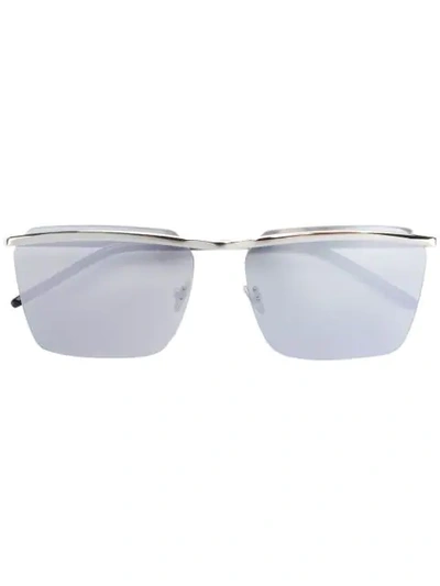 Saint Laurent Men's Sl243 Flat-top Sunglasses, Silver