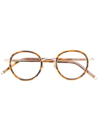 Matsuda Round Frame Glasses In Brown