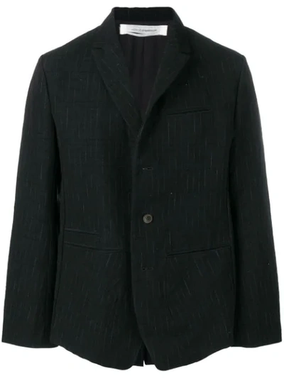 Individual Sentiments Striped Single-breasted Jacket - Black
