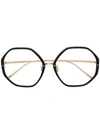 Linda Farrow Lfl901 Octagonal Frame Glasses In Black