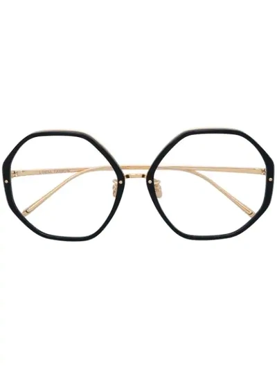 Linda Farrow Lfl901 Octagonal Frame Glasses In Black