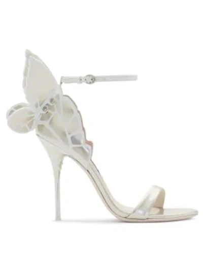 Sophia Webster Chiara Metallic Wing Stiletto Sandals In Silver