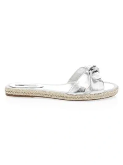Tabitha Simmons Metallic Leather Espadrille Sandals In Silver