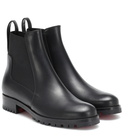 Christian Louboutin Marchacroche Leather Ankle Boots In Black