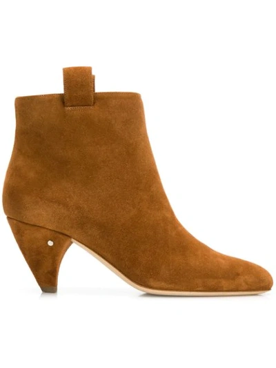 Laurence Dacade Terence Suede Kitten Heel Booties In Cognac