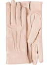 Prada Logo-plaque Slip-on Gloves In Pink