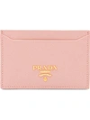 Prada Leather Card Holder - Pink