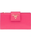 Prada Medium Saffiano Wallet In Pink