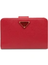 Prada Medium Saffiano Leather Wallet In Red