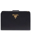 Prada Logo-plaque Folding Wallet In Black