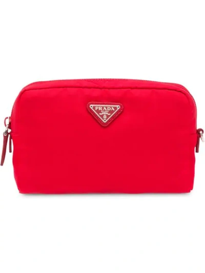 Prada Fabric Cosmetic Pouch - 红色 In Red