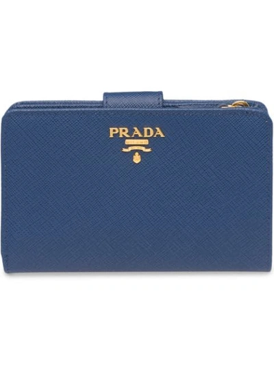 Prada Medium Saffiano Leather Wallet - 蓝色 In Blue
