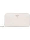 Prada Large Saffiano Leather Wallet - White