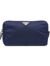 Prada Fabric Cosmetic Bag In Blue