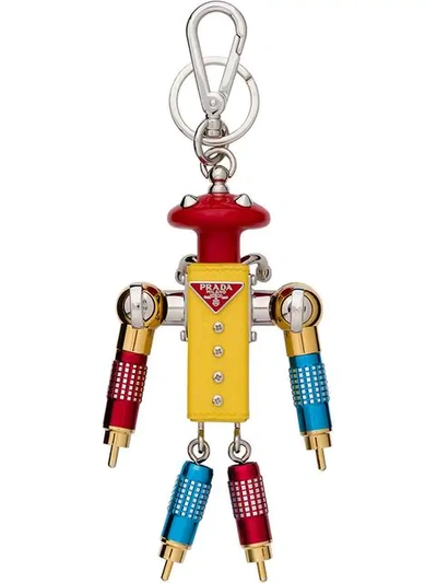 Prada Gigi Saffiano Leather Keychain Trick - Yellow