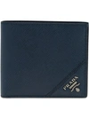 Prada Leather Wallet In Blue