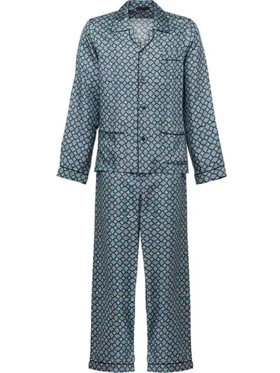 Prada Argyle Print Pyjamas - Blue