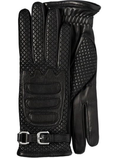 Prada Nappa Leather And Fabric Gloves In Black