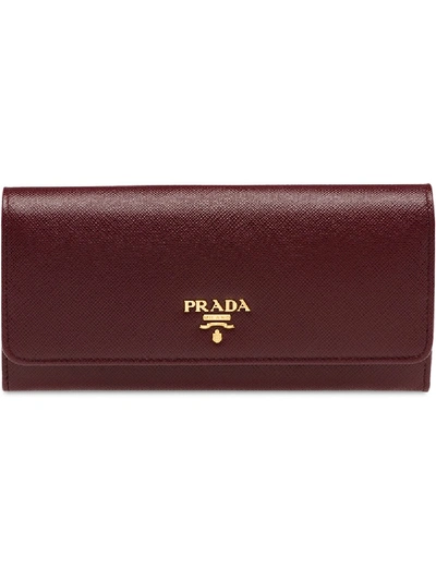 Prada Saffiano Leather Wallet In Pink