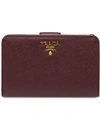Prada Medium Saffiano Leather Wallet - Red