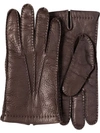 Prada Stitch-detail Gloves In Brown