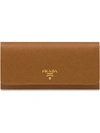 Prada Saffiano Leather Continental Wallet - Brown
