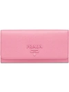 Prada Large Saffiano Leather Wallet In Pink