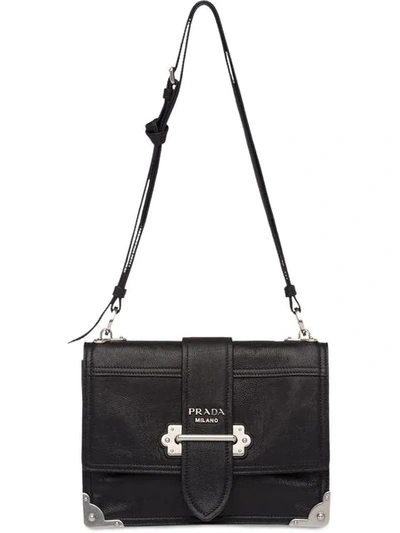 Prada Large Soft Cahier Shoulder Bag In Black