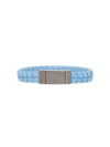 Prada Saffiano Leather Bracelet In Blue