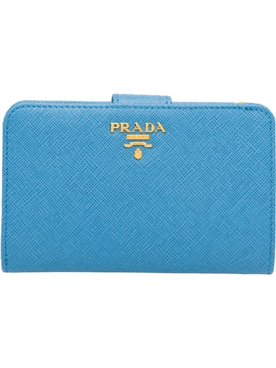 Prada Medium Wallet - Blue In Blue