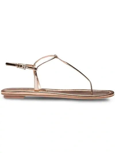 Prada Metallic Open-toe Sandals
