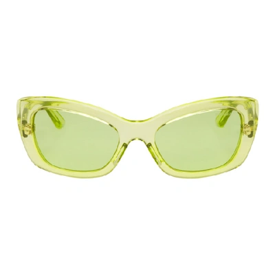 Prada Postcard Rectangular Frame Sunglasses In 340348 Gree