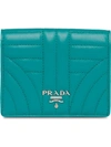 Prada Small Leather Wallet - Green