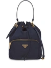 Prada Fabric Shoulder Bag In Blue