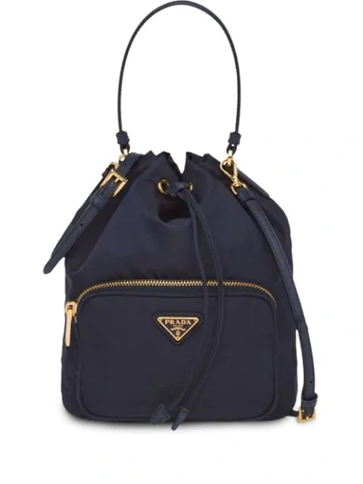 Prada Fabric Shoulder Bag In Blue