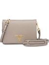 Prada Schultertasche Aus Kalbsleder - Grau In Grey