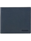 Prada Saffiano Leather Wallet In Blue