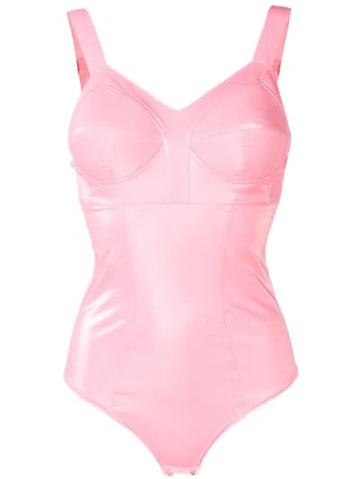 Murmur Gloss Bodysuit In Pink