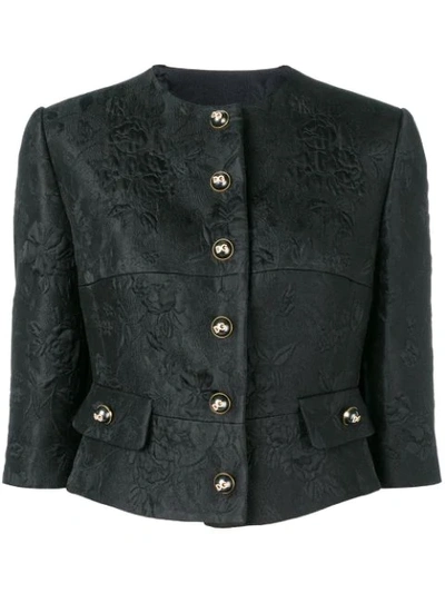 Dolce & Gabbana Cropped Button Jacket In Black