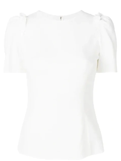 Dolce & Gabbana Draped Sleeved Blouse In White