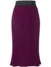 Dolce & Gabbana Fitted Midi Skirt In Purple