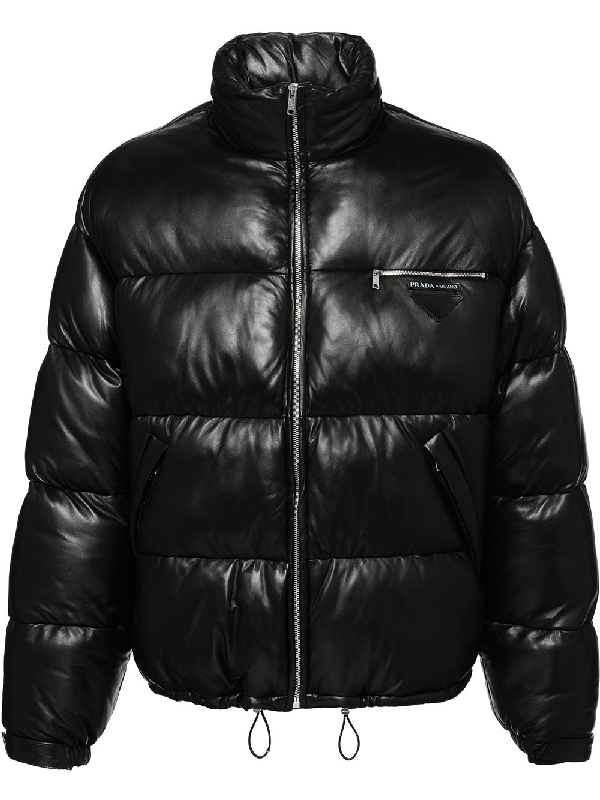 prada leather puffer jacket