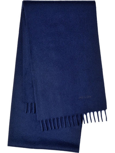 Prada Cashmere Scarf In Navy