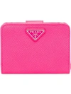 Prada Small Saffiano Leather Wallet In Pink