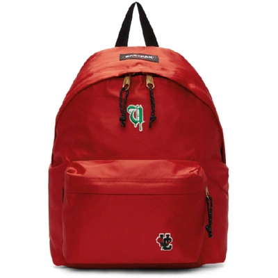 Undercover Red Eastpak Edition Satin Padded Pakr Uc Backpack In Red Satin