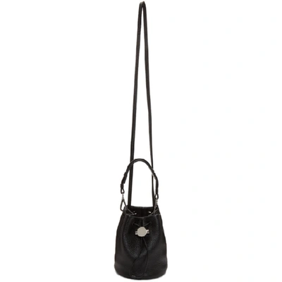 Kara Baby Drawcord Leather Bucket Bag In Black