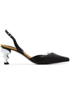 Yuul Yie Black Lissom 70 Slingback Metal Heel Pumps 