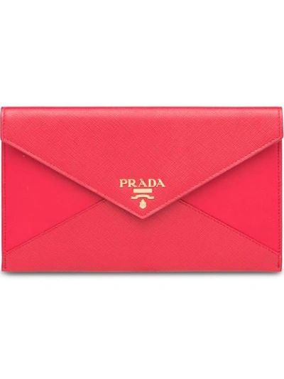 Prada Document Holder In Red