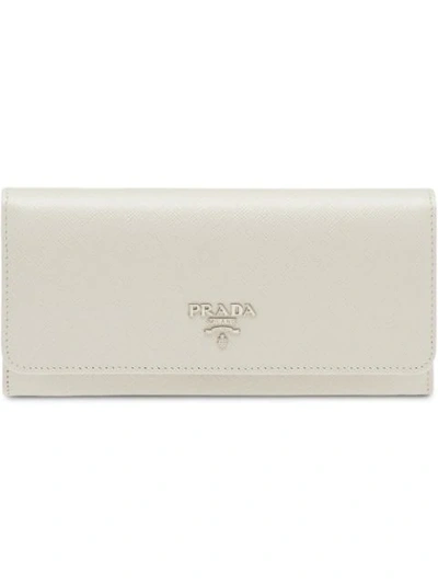 Prada Saffiano Leather Wallet - White