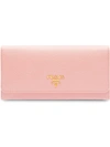 Prada Leather Wallet In Pink